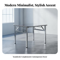 Foldable Design Rectangular Folding Table InstallationNo-Cost Dining Furniture No Assembly Required Portable Furnishing Reinforced and Sturdy for Street Vendors, Business Owners, Outdoor Stall, Office, Restaurant, Indoor Use