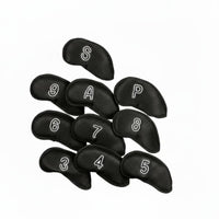 10 Pieces Hook-and-Loop Fastener Closure Golf Iron Headcover Set Dustproof Mesh Golf Club Covers for Golfers