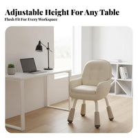 Armless wheeled Chair Comfortable Vanity Stool Space Saving for Bedroom, Students