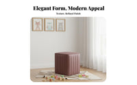 Upholstered Cube Pouf Minimalist Design Small Stool Soft Padded Seat for Bedroom