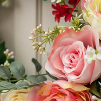 Peony Tulip Blossom Wreath Festive Decoration Home Decor Colorful Floral Design