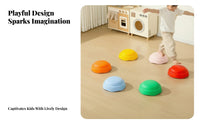 6 Pieces Floor Stepping Platforms Dome-Shaped Indoor Round Balance Stepping Stones Sensory Balance Stones 27.5 Cm Coordination for Children