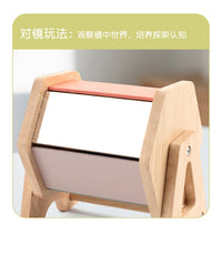 婴幼儿早教蒙氏教具五面体纺织鼓启蒙玩具蒙特梭利认知实木橡胶木.