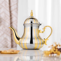 Stainless Steel Moroccan Teapot with Gold Finish