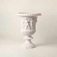 Urn with Pedestal Relief-Carved Classical Urn Timeless for Mantel
