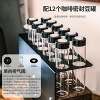 Wooden Coffee Bar Storage Rack with Test Tube Containers