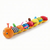 Caterpillar Toy with Embroidered Face Cushioned Caterpillar Stuffed Toy Soft Sensory-Friendly for Infants, Tummy Time