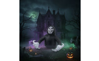 Inflatable Grim Reaper Outdoor Inflatable Reaper with Hood Halloween Decor Scary Decoration Spooky for Homeowners, Yard, Lawn