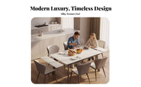 Extendable Top Expandable Rectangular Table Set Modern design Expandable Table and Chair Set Space-Saving Design Dining Room Group Easy to Clean for Apartment Dwellers, Families, Homeowners, Small Living Spaces, Dinner Parties, Kitchen