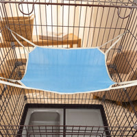 Cat Hammock and Hanging Cat Bed for Indoor Cats, Pet Cage Swing with Metal Hooks, Single Unit for Metal Cage Enclosures, Small Hanging Pet Bed