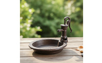 Bird Feeder Rustic Cast-Cast-Metal Avian Feeder Weatherproof Basin for Patio