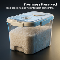 Storage Container 10kg Rice, Rice Dispenser with Measuring Cup, Airtight Kitchen #variant:10L