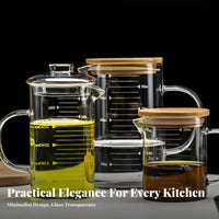 Heat Resistant Glass Measuring Cup Clear Scale Markings Borosilicate Glass Measuring Jug Large Capacity for Bakers, Cooking, Laboratory, Bar