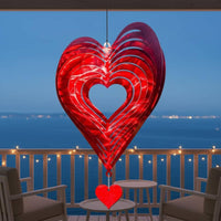 Heart Air Twirler Rotator Easy to Hang Heart Ornament Rotator Shiny Yard Decor for Garden