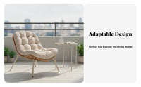 3 Pieces 3-Piece Woven patio Set WickerdesignPiece Outdoor Seating weather-resistant Space-Saving for pairs, Adults, Porch, Deck