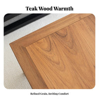 Small Square Kang Table Traditional Asian Floor Design Desk Natural Wood Grain Adaptable for Bay Opening, Floor Mat Room