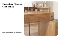 Minimalist and design Corner Vanity with Drawers Space-Saving Corner Vanity with Lighted Mirror Large Storage Capacity Dressing Table Matching Stool Included for Apartment Dwellers, Homeowners, Teenagers, Small Rooms