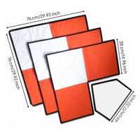 4 Pieces Base Set with Scoring Plate Padded Softball Base Set Baseball Bases Lightweight Throw down Bases Weather-Resistant