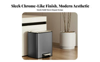 Large Capacity Foot Pedal Trash Can Hands-No-Cost Operation Stainless Steel Garbage Can Removable Inner Container Stainless Steel Pedal Bin Odor Control for Families, Homeowners, Office Workers, Living Room, Bedroom
