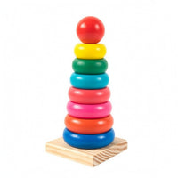 Wooden Stacking Piling Toy Rainbow Piling Toy Educational Rainbow Stacker for Young Children, Infants, Nursery, Preschool