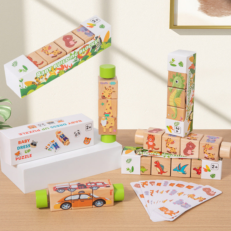 Wooden 3D Puzzle Toy for Kids, Animal and Dinosaur Themes