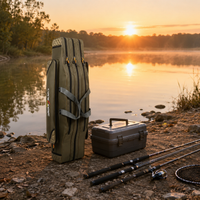 Rod Case Fishing Bag Large Capacity Tackle Bag 17cm Oxford Fabric Lightweight with Storage Pockets Fishing Rod Case Shoulder
