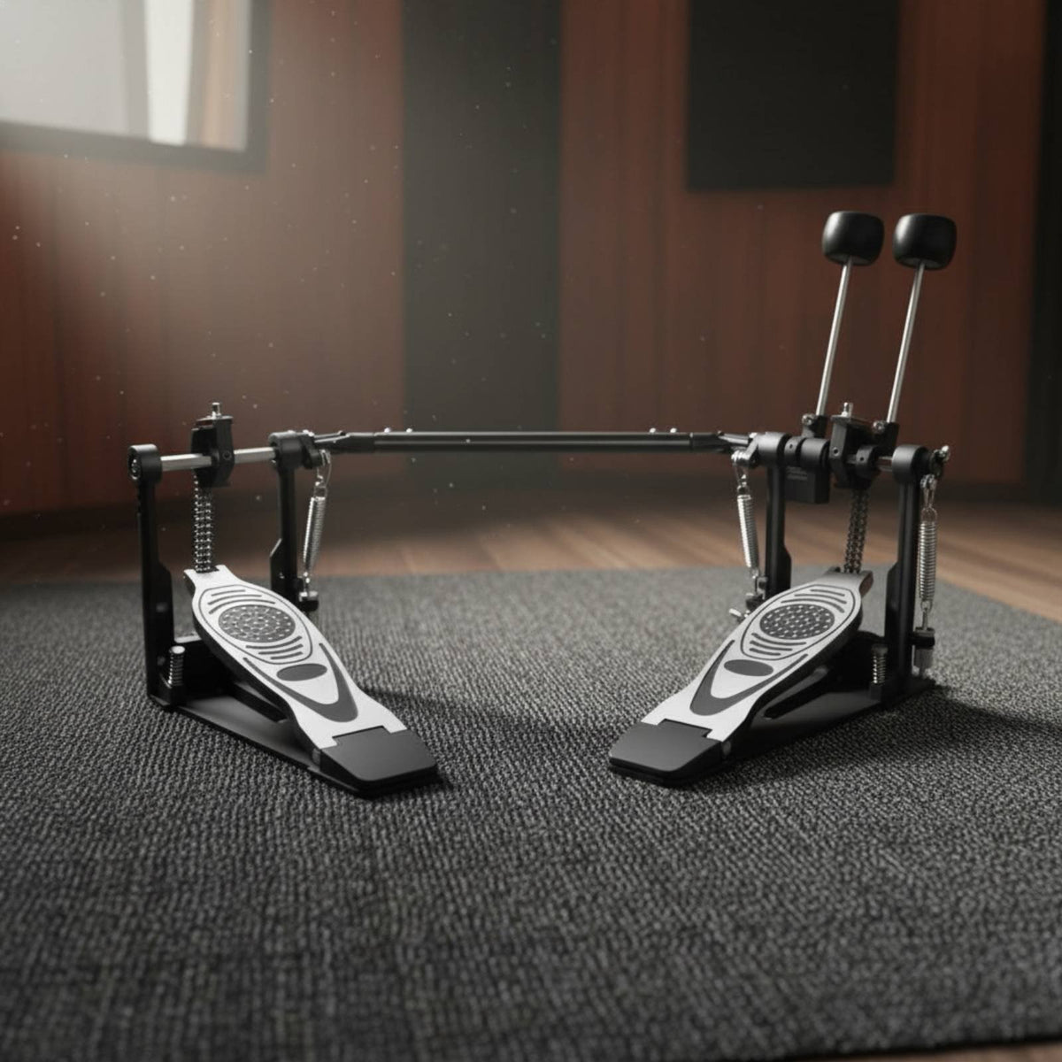 Double Bass Drum Pedal Adjustable Double Kick Drum Pedal Universal Fit Musical Instrument Accessory for Drummers
