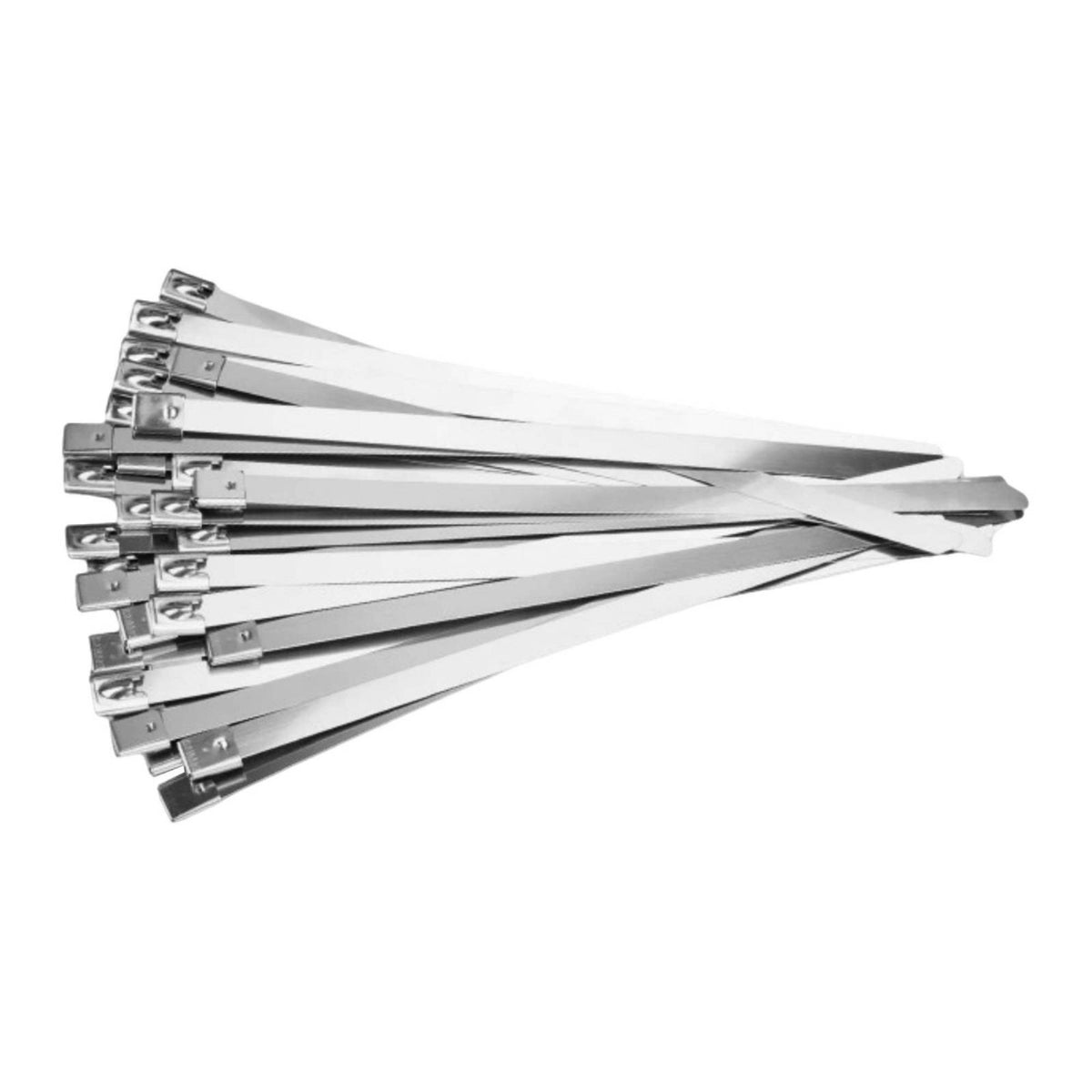 50 Pieces Flat Self-Locking Metal Tie Corrosion-Resistant Metal Zip Ties Weatherproof Fastener Long-Lasting for Contractors