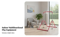 Multi-Functional children's Adjustable Horizontal Bar Stable Triangular Structure Kids Foldable Training Bar Non-Slip Base children's Swing Set Frame Easy Assembly for Preschoolers, Beginner Gymnasts, Toddlers, Playroom, Kindergarten