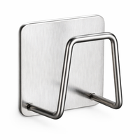 Bathroom Sink Organizer and Wall Mounted Rack for Kitchen Organization, Stainless Steel Drain with Self Sponge Holder