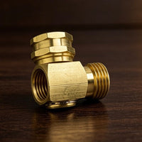 90 Degree Solid Brass Garden Hose Swivel Elbow Connector