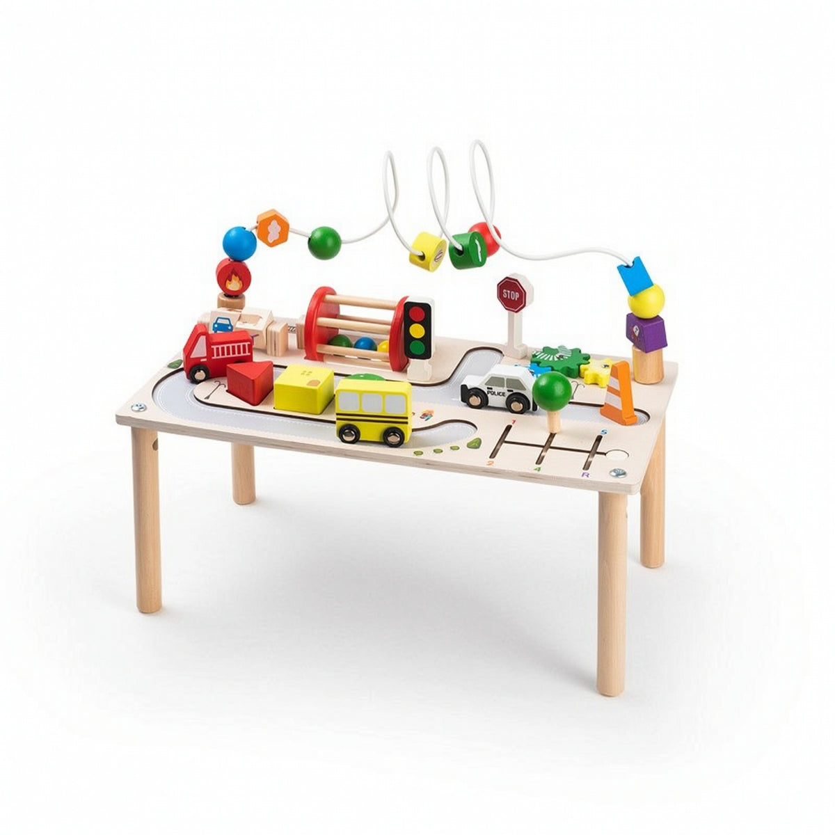 Young Child Activity Table with Bead Maze Fine Motor Toy Multi-Functional