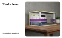 1/18 Scale Garage Diorama Wooden 1/18 Scale Car Display Case Realistic Lighted Garage Diorama for Desk Decoration