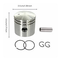 Piston Assembly Metal Piston with Rings Fit Part for Mechanics, Hobbyists