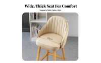 Upholstered High Stool with Backrest Minimalist Design Counter Chair Padded Seat