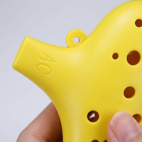 12 Hole Alto, Beginner Ocarina Alto C with Music Score, Ocarina Alto C Gift for Music Lovers, Scratc - Yellow