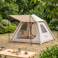 Quick Setup Inflatable Tent with Awning Heavy Duty Air Tent with Canopy Breathable Inflatable Cabin Spacious for Families