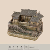 中式鱼缸摆件创意鱼虾躲避屋水族箱草缸造景装饰微景观古建筑模型 隐居江南【壹】;长约20cm