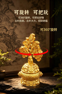Gold-Plated Money Tree Wealth Tree Decorative Craft for Living Room Office Store Opening Gift