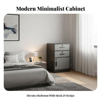 3-Tier Bedside Cabinet Modern Design Nightstand Rounded Corners for Small Spaces