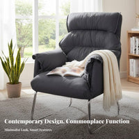 Padded Recliner with Footrest Foldable Design Armchair Adjustable Spinerest Stain-Resistant Textile for Awayice Workers, Readers