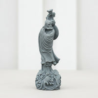 Daruma Statue Sandstone Meditative Ornament with Stone Texture Carved Stone Statue for Tea Room, Study