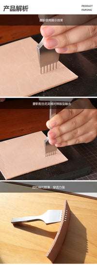 Premium White Steel Diamond Chisel 3/4/5mm Tooth Spacing for Leather