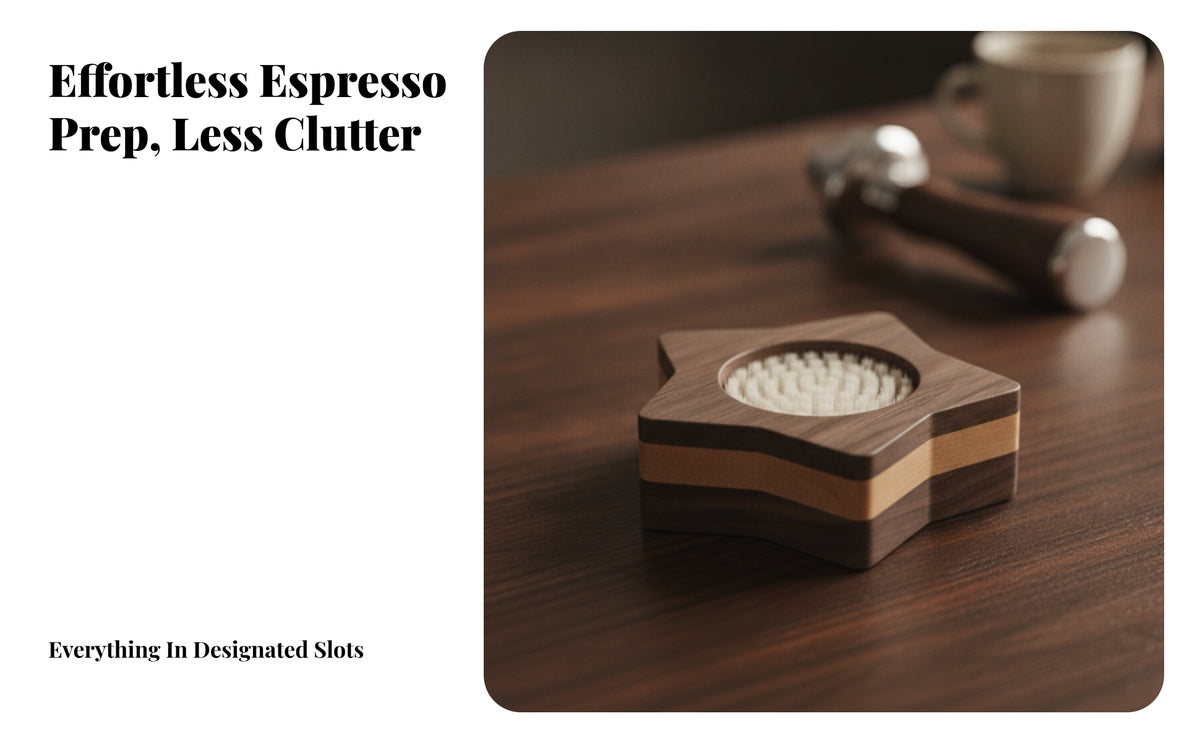 Ergonomic Espresso Station with Brush