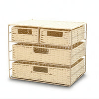 Decorative Woven Drawer Organizer Sturdy Desktop Organizer with Baskets Long-Lasting Chest of Drawers Multi-Functional for Closet Shelves