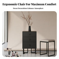 Lighted Vanity Set Adjustable Lighting Professional Studio Vanity with Arched Mirror Modern Minimalist Design Padded Stool