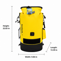 Dry Bag for Kayaking, Roll-Top Dry Bag Backpack, Waterproof for Rafting Caving Hiking, Yellow TPU Outdoor Backpack