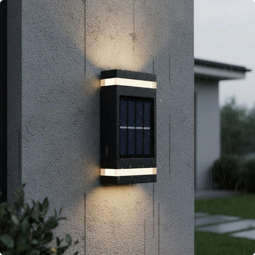 Solar-Powered Wall Light Waterproof Solar Outdoor Wall Lamp Wire Cordless