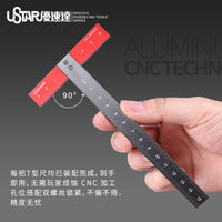 优速达铝合金T形直角尺90042 模型改造测量刻线工具草图绘画尺子