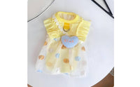 Ice Silk Bubble Skirt Dress Cooling Heart Decor Pet Dress Sun Protection